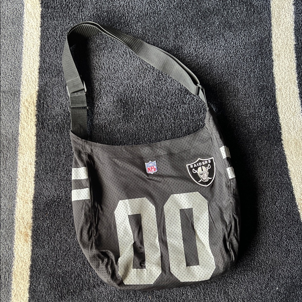 NFL Raiders Black and Gray Messenger Bag